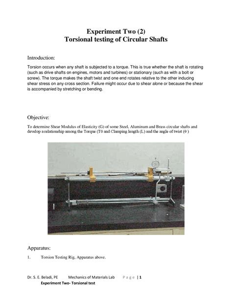 aluminum torsion test|Experiment Two (2) Torsional testing of Circular Shafts.